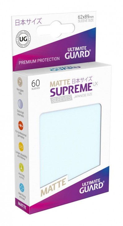 60 Ultimate Guard Supreme UX Sleeves Japanisch Matt Transparent