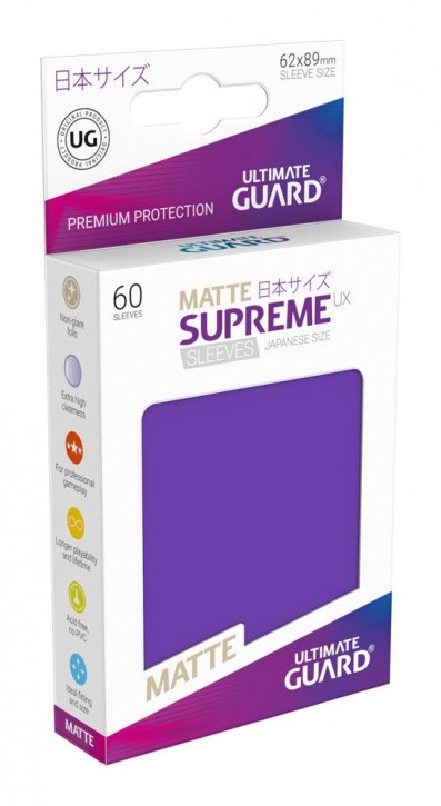 60 Ultimate Guard Supreme UX Sleeves Japanisch Matt Violett