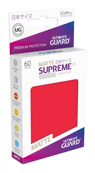 60 Ultimate Guard Supreme UX Sleeves Japanisch Matt Rot