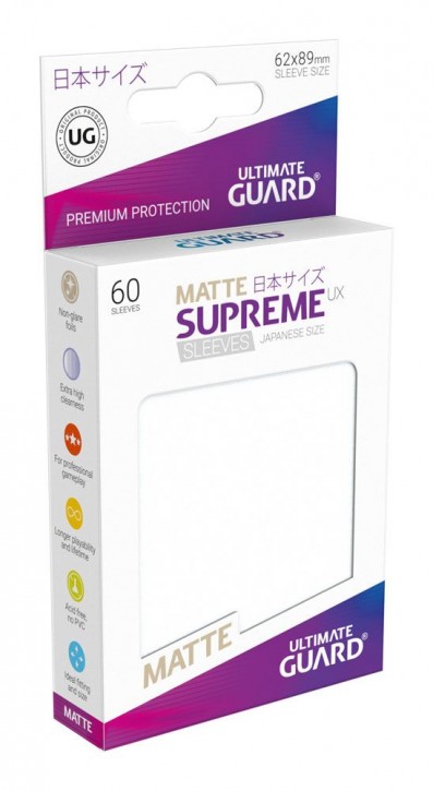 60 Ultimate Guard Supreme UX Sleeves Japanisch Matt Frosted