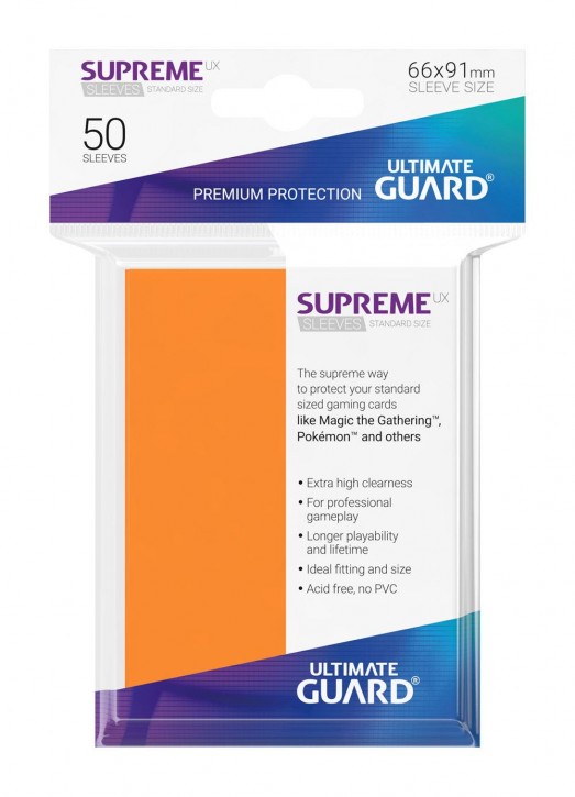 50 Ultimate Guard Supreme UX Sleeves Orange